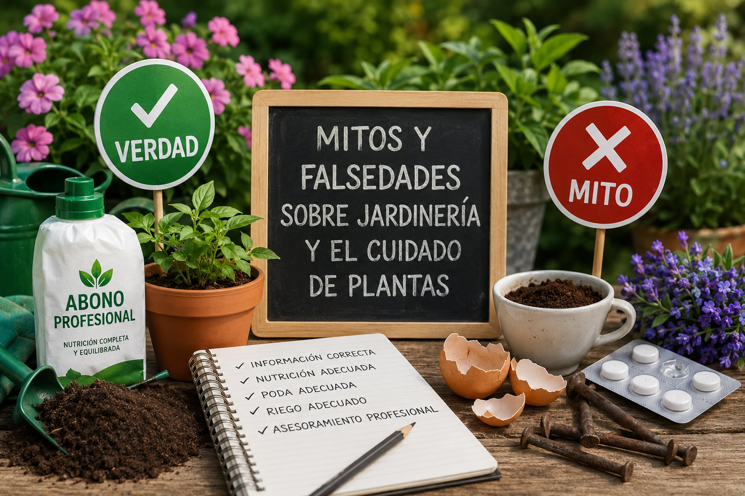 mitos falsedades jardineria cuidado plantas madrid